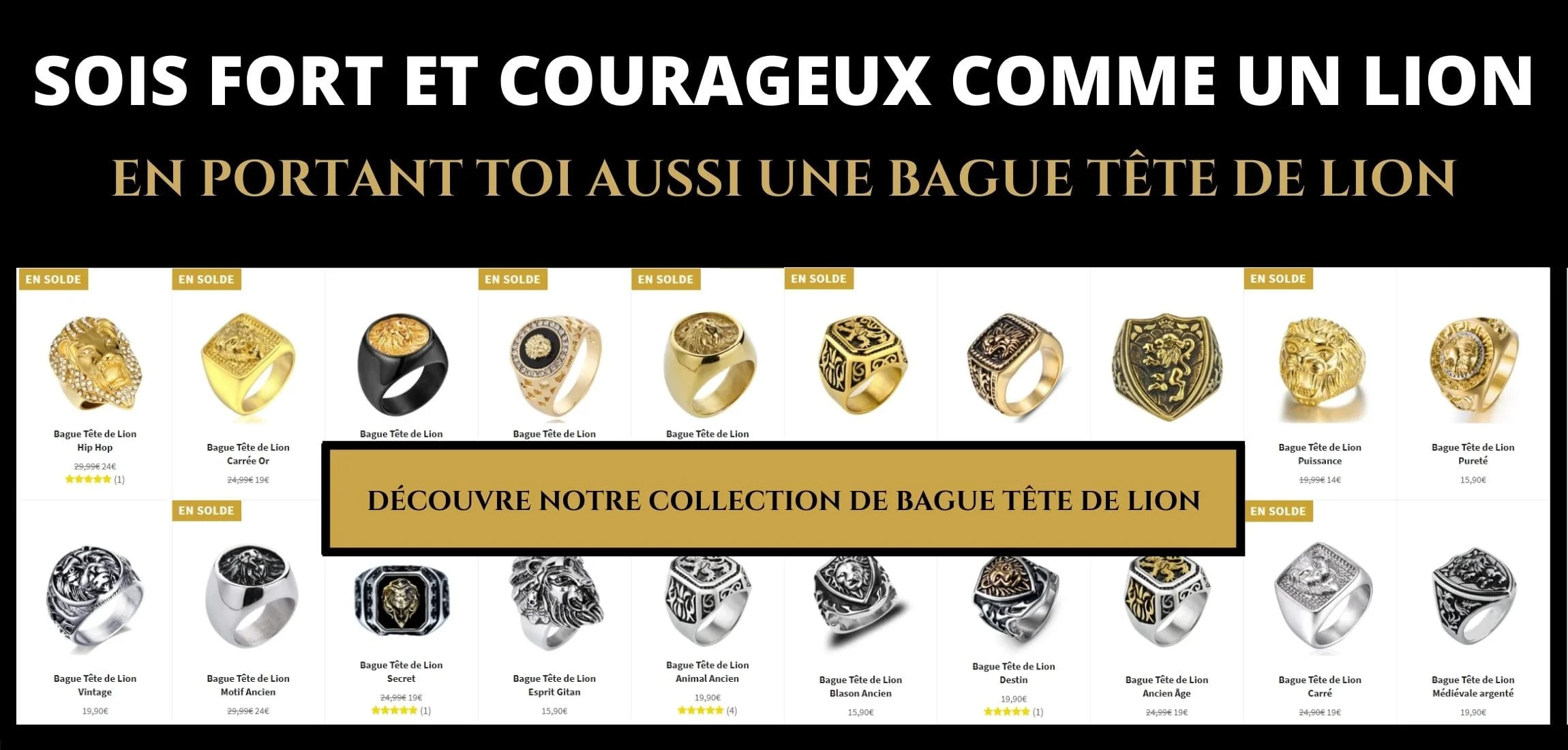 Bague tête de lion