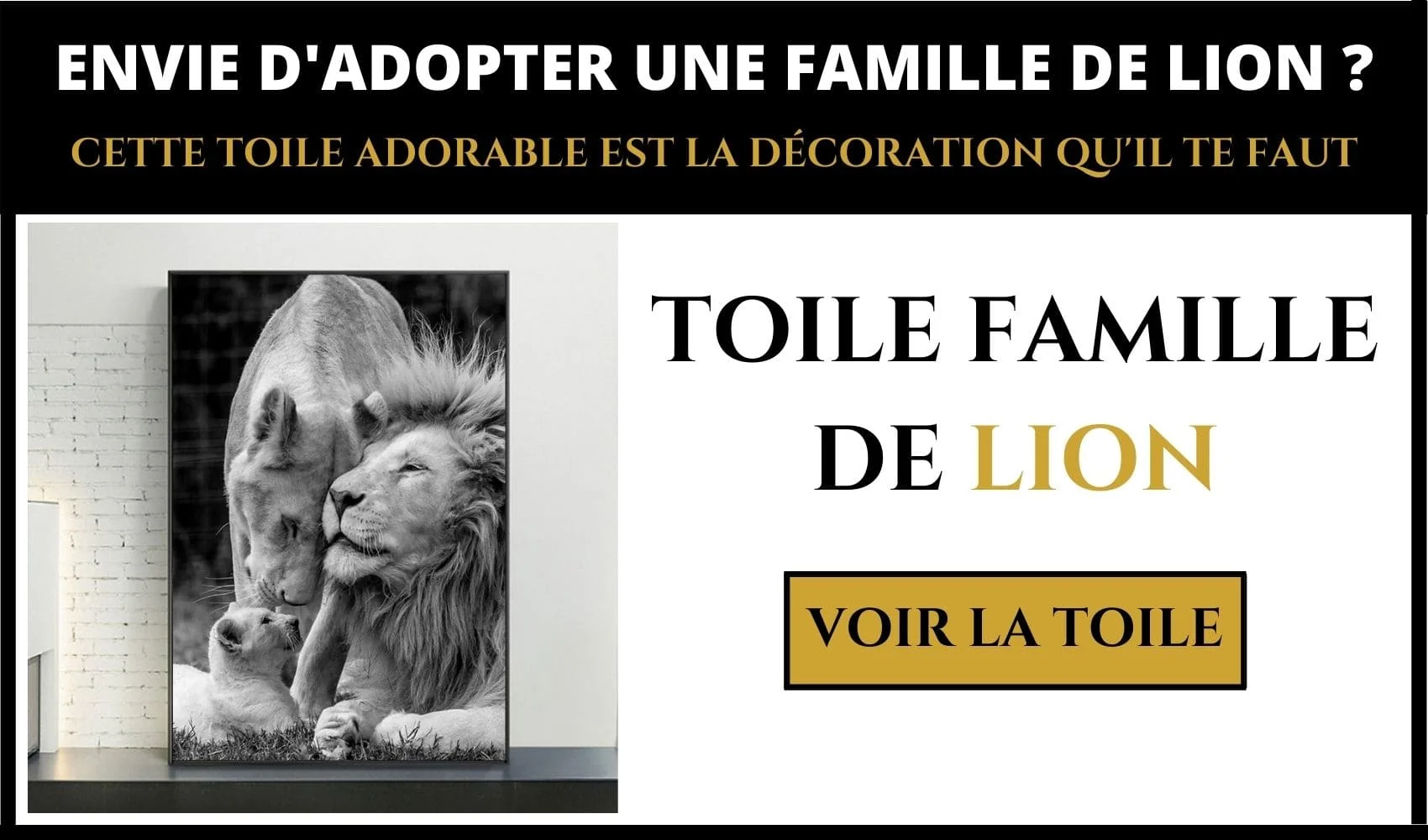 Toile famille de lion
