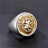 Bague Tête de Lion Homme Soleil